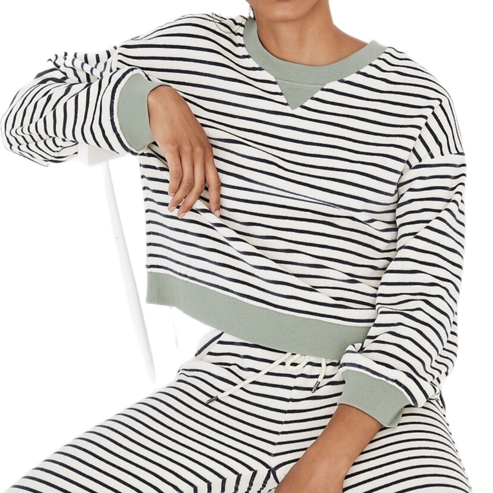 Madewell MWL Velour Crewneck Sweatshirt